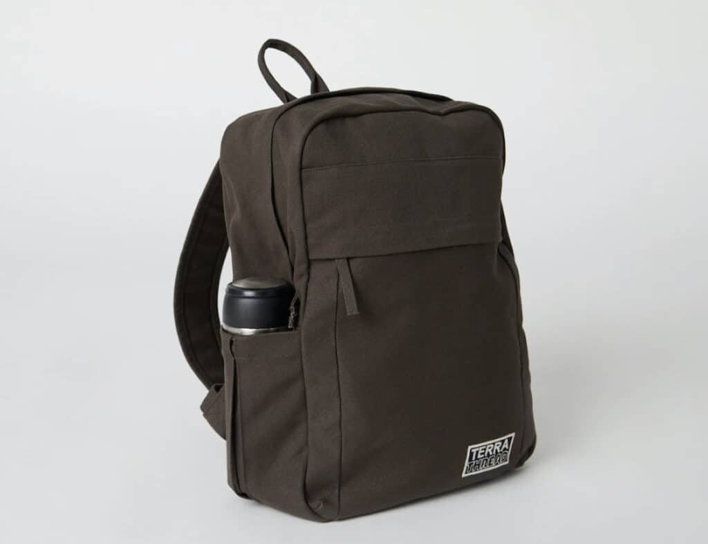 all black bookbag 100% organic cotton backpack