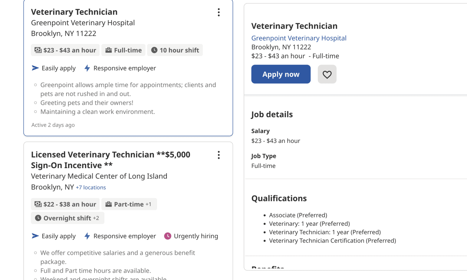 Vet Tech Salary Nyc